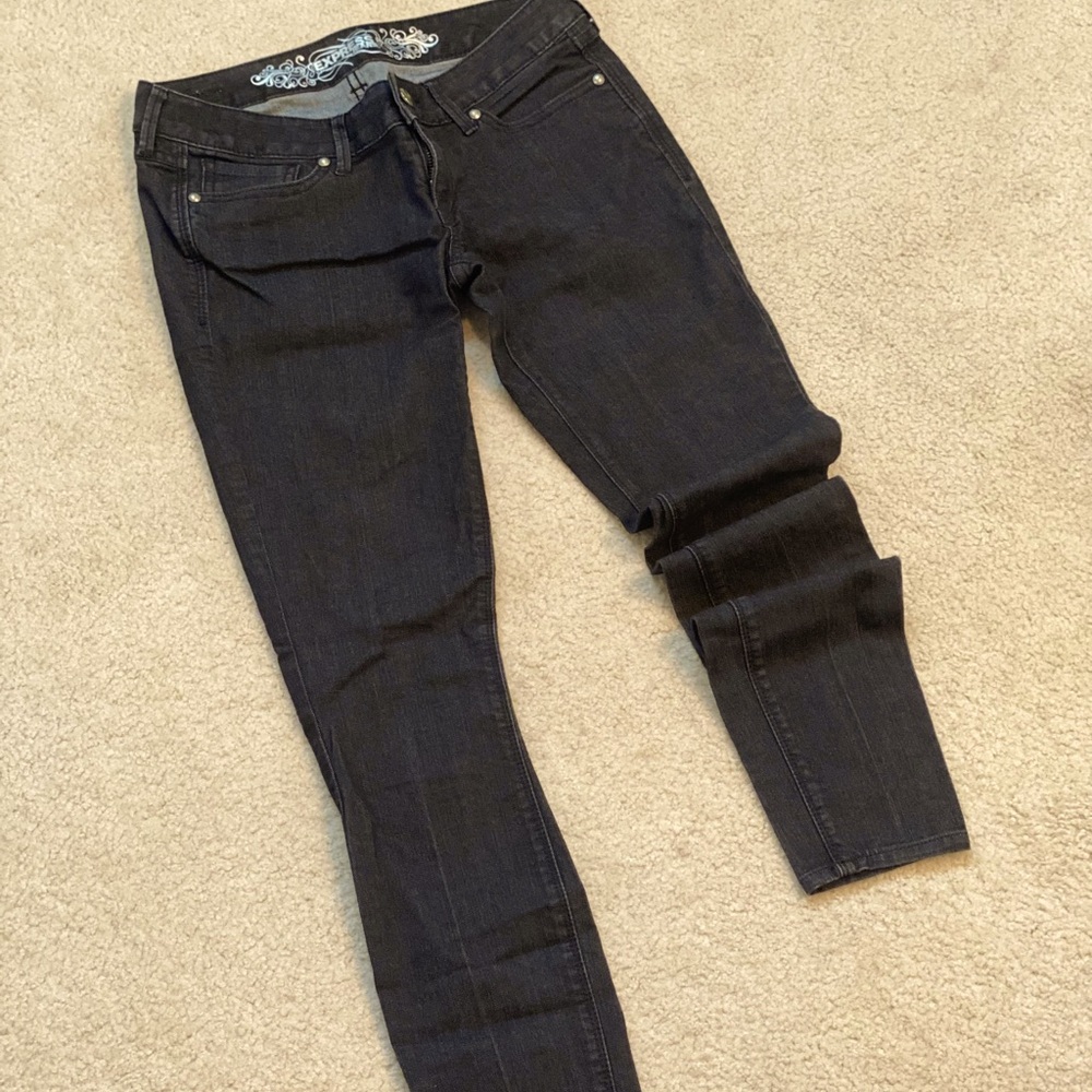Express Zelda Slim Fit Greyish Black Jeans